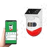 Yueyang Alarma de seguridad solar al aire libre sensor de movimiento WiFi Pir sistema de alarma luz sirena de seguridad...