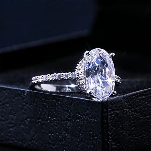 Outsta Toys Solitaire Rings For Women Shiny Full Diamond Ring Cubic Zirconia Rings Cocktail Rings Engagement Wedding Band Ring For Women Valentine's Day Gift #TOP7