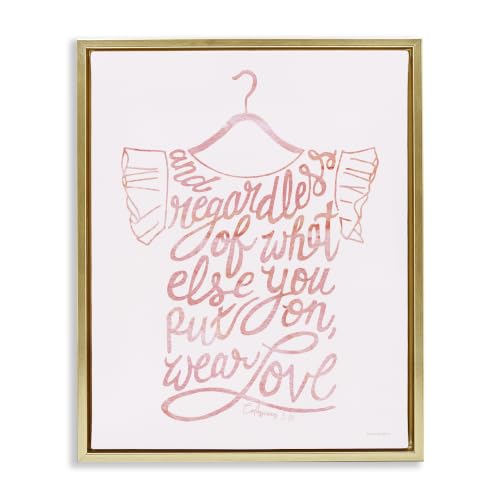 Wear Love Floral Inspirational Quote, 24 x 30 Inch Canvas in Floater Frame