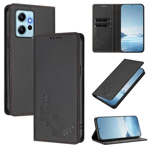 �X�}�z�P�[�X �Ή��@�� for Redmi Note 12 4G �yRFID�u���b�N�z�y�J�[�h�z���_�[�t�����z �}�O�l�b�g�J�� �X�^���h�@�\�t���z�X�}�z�P�[�X Black