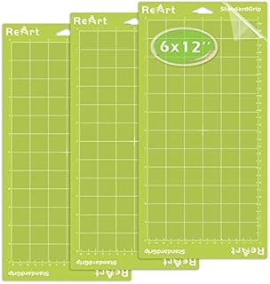 Reart Standard Grip Adhesive Cutting Mat 6 x 12 Inch for Cricut - 3 Pack