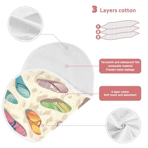 JUZIHAI 1Pack Beach Slippers Baby Burp Cloths Soft Cotton Burp Rags,Super Absorbent Burp Cloth Bag for Newborn Baby Boys/Girls 5