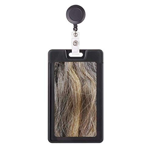 Porte-badge rétractable marron enrouleur badge cheveux longs bouclés