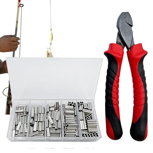 Nexusectar Pince à sertir pour la pêche, kit de Fabrication de Bas de Ligne de pêche - Outils de sertissage Manuel pour sertir la pêche en Acier au Carbone...