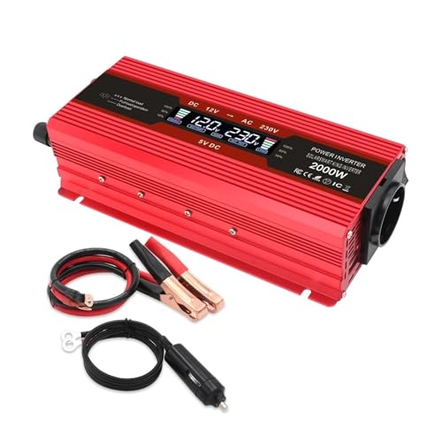 Inversores Corriente DC12V A AC 220V 2000W Inversor De Potencia Total Onda Sinusoidal Modificada Pantalla LCD Enchufe De La UE Transformador De Coche 12v 220v Inversor Convertidor