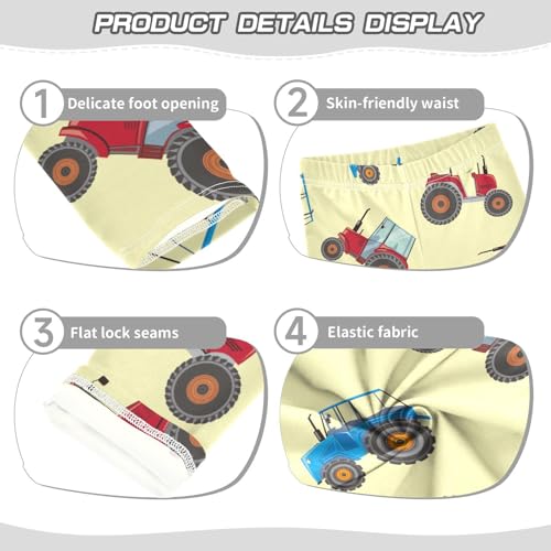 Blue Red Tractor Girls Leggings,Workout Leggings for Girls Toddler Athletic Legging Size for 3-10T3