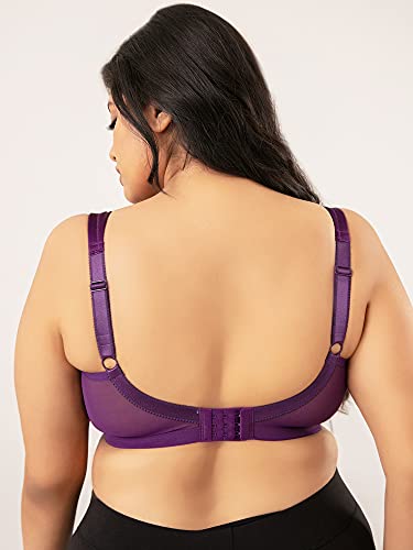 Image of NYKD NYB044 Wirefree Cotton Lined Minimize Me Non-Padded Full Coverage Bra for Women