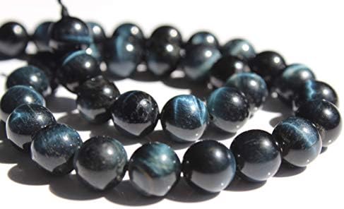 Blue Tiger Eye, 8mm Natural, Energy Gemstone | Healing Power for Jewelry Making | Loose Beads | 1strand 15.5 inch (46-50 Beads) | Well Polished Round | Oxxysaon