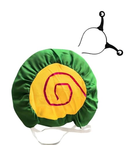 Speduckk Cute Snail Shell with Snail Headband Animal Green Shell Halloween Cosplay Party Costumes