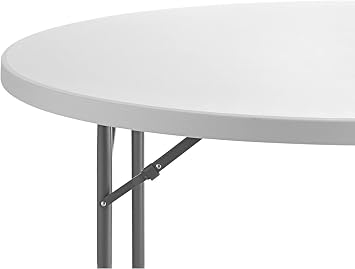 Set of 10 Pack! 72-Inch Round Granite White Plastic Folding Table,Event Table,Heavy-Duty Table,Event Supplies, Event Equipment, Event Essentials, Party Essentials,Picnic,Banquet