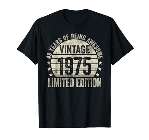 Retro 49th Birthday Gifts Men Women Camiseta