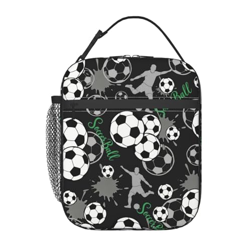 SEEK RARE Soccer Ball Lunch box Leak-Proof Soft Cooler Tote Bag for Work Travel Gym Picnic