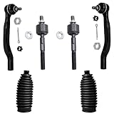Detroit Axle - Front 6pc Suspension Kit for 94-97 Honda Accord, 97-99 Acura CL, 4 Inner Outer Tie Rod Ends 2 Boots 1994 1995 1996 1997 Replacement