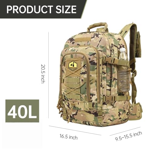 Mochila táctica impermeable 40L para senderismo hombres miniatura 2