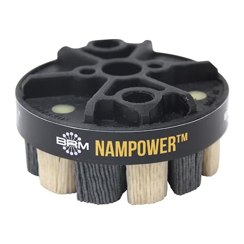 Image of Brush Research ADT801880 Nampower Turbine Style Abrasive Disc Brush, Combination Silicon Carbide /Ceramic Filament, 80mm Diameter, 18mm Bristle Length, 80 Grit (Pack of 1)
