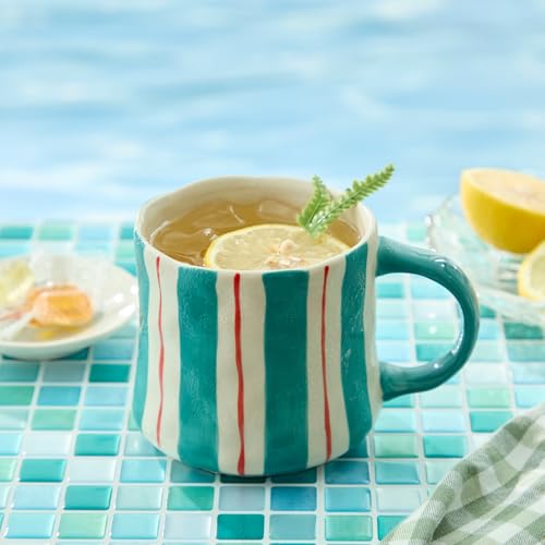 Stripe Ceramic Coffee Mug 12oz