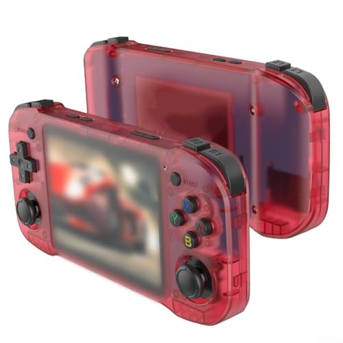 Floweringbeter Consola de juegos portátil con pantalla IPS de 4.2 pulgadas con almacenamiento de 64 GB o 128 GB precargada con títulos de juegos clásicos familiares (64 G, rojo)