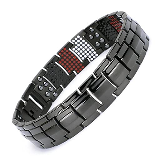 LiuJunh Magnet Bracelet Detachable Negative Ion Energy Men's Titanium Bracelet Sleep Aid Magnetic Therapy