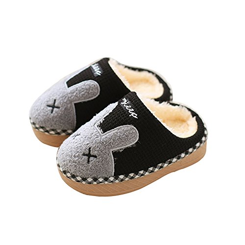 Maybolury Boys Girls Home Slippers,Kids Cute Fur Lined Warm House Slippers Winter Indoor Shoes