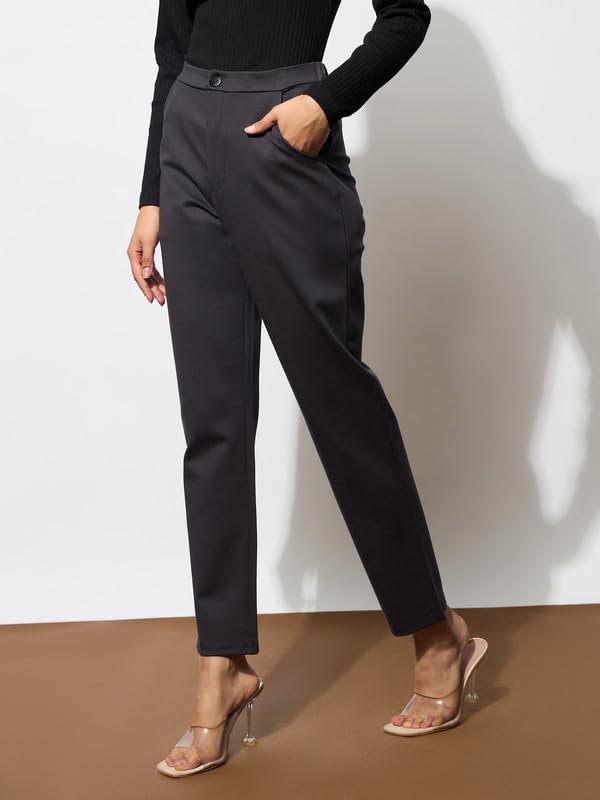 Image of Black 4-Way Stretch Tapered Pants