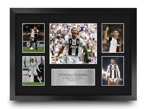 HWC Trading FR A3 Cristiano Ronaldo Juventus Gedruckte Memorabilien Signiertes Autogramm Fotodisplay für Fußball Anhänger und Fans - A3 Gerahmt