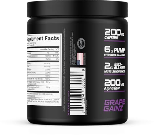 Image of Bucked Up Pre Workout 6 Grams Citrulline, 2 Grams Beta Alanine, and 3 Other Registered trademarked Ingredients (Grape)