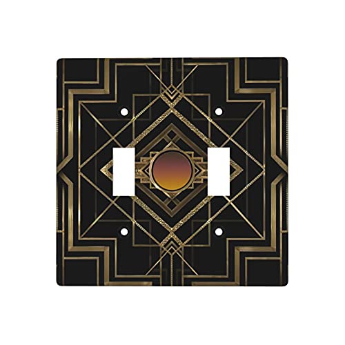 Art Deco Antique Gold Wall Plate Toggle Printing Light Switch Cover Decorative Outlet Cover Wall Plate Durable Double Light Switch Covers Wall Plate #TOP20