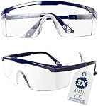 LANON Anti-Fog Safety Glasses,3X Times ANSI Z87.1 Double-sided Antifog Safety Goggles with Adjustable Temples, Scratch Resistant,Side Protection, Clear Protective Eyewear, Lab Goggles