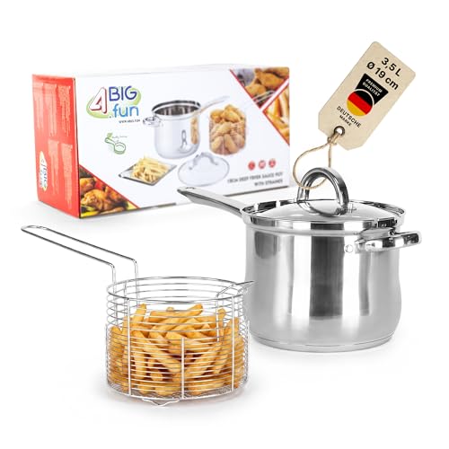 4BIG.fun Tempura Friteuse 3,5 l avec panier à frites Compatible induction