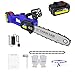 Brushless 12inch 5000W Mini Cordless Chainsaw Electric One-Hand Saw Wood Cutter with 4.0Ah Battery and Charger for Wood Cutting Tree Pruning Branches Trimming