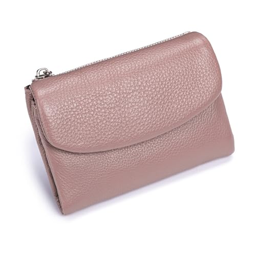 Presencte Wallet, Joyfullygo Wallet, Unisex Pebble Leather Wallet, 5.3in Short Genuine Leather Coin Card Holder, Soft Leather Wallets for Women, Small Compact Bifold Pocket Purs (U)