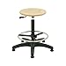 Taburete Madera Alto Giratorio de Trabajo, Asiento Circular de Haya Natural Regulable, Ideal para clínica, Fisioterapia, Tatuajes, Dentista, Masaje, peluquería o Taller (Pies fijos)