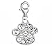 Sexy Sparkles Clip on Dog Paw Charm Bead Pendant for European Clip on Charm Jewelry with Lobster Clasp