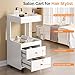 Salon Trolley Cart, Esthetician Cart with 2 Drawer & 2 Trays, 2 Lockable Wheels Hair Styling Station, Tool Organizer Storage Cabinet for Beauty Spa Barbershop, White