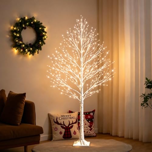 7FT Lighted Birch Tree 1000 LED Pre-Lit Outdoor Lighted Tree Timer & Dimmer - image 4