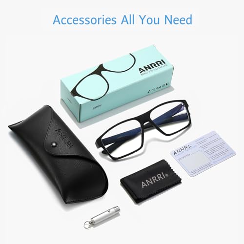 Image of ANRRI Blue Light Glasses for men Gaming Computer Gamer Glasses Anti Eyestrain UV Protection Glasses