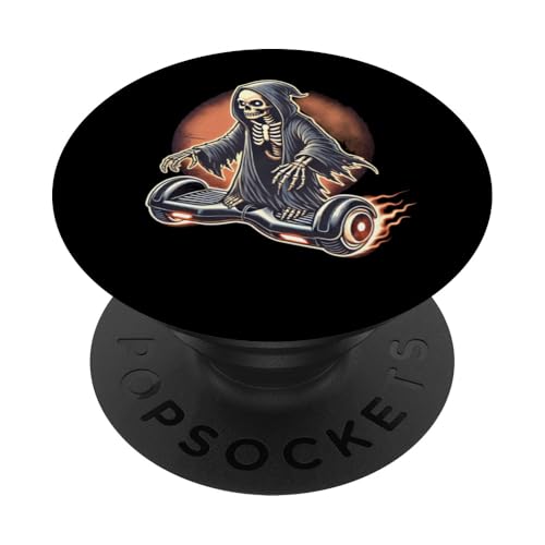 Skeleton Hoverboard Funny Halloween Costume Hover Board Ride PopSockets Standard PopGrip