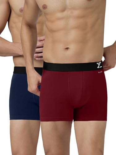 Image of XYXX Men's Aero Super Combed Cotton Regular Fit Solid Antimicrobial Trunks with No Marks Waistband (Pack of 2)