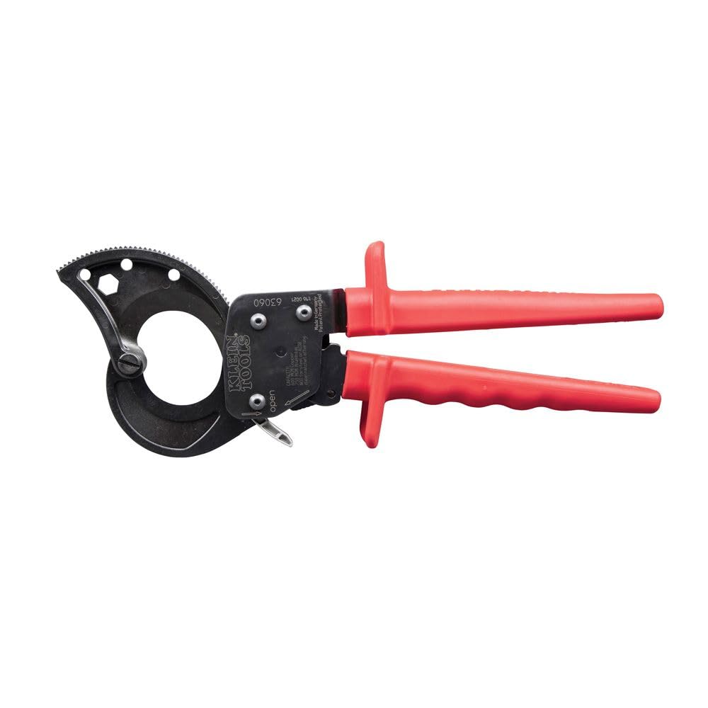 KLEIN TOOLS Cable Cutters, Ratcheting Cable Cutter Cuts Up to 750 MCM, Great for Cable Preparation 63060