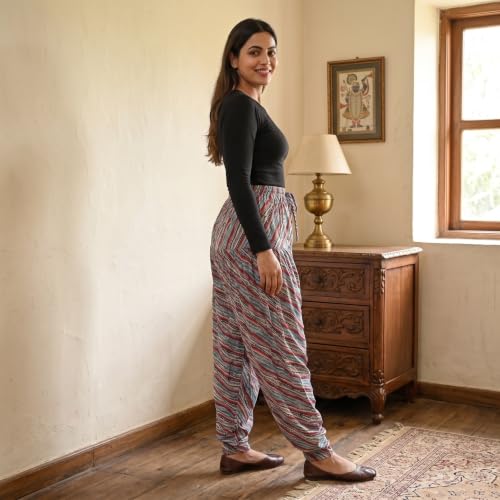 Image of FASHION GALLERY Women's Rayon Relaxed Fit Patiala Salwar with Full Length Drawstring Closure Type and Flexible Waist|Patiala Pant for Woman
