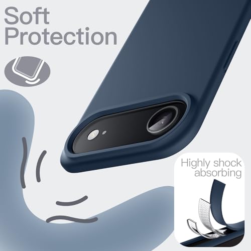 Image of JETech Liquid Silicone Case for iPhone Air, Silky Soft Touch Full-Body Protection, Anti-Scratch Shockproof Phone Cover with Microfiber Lining, 6.5-Inch Display (Navy Blue)