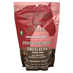 Withers & Withers Sugar-Free Horse Treats – Organic Ginger, Licorice with Oat Bran Horse Cookies, Goat Treats 16 Oz – Humane Plant-Based Ingredients