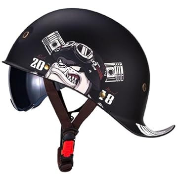 retro open face crash helmets