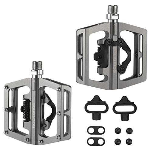 ROCKBROS SPD Compatible MTB Pedals, Dual Function Clipless F...