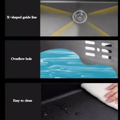 Fregadero de cocina empotrado de acero inoxidable con drenaje de sifón, ahorro de espacio para apartamentos pequeños, bar, caravana, instalación superior/debajo del mostrador, lavabo de piscina de