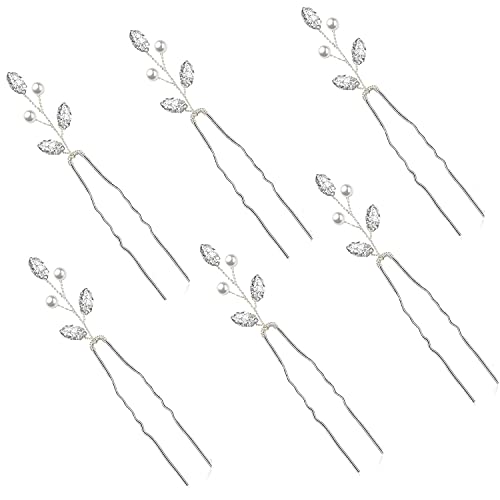 Jaciya Bridal Hair Pieces Hair Pins Bridal Hair Accessories Silver Hair Clips Bride Hair Accessories Wedding