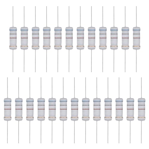 Image of sourcing map 25 Pcs 680R Ohm Resistor, 3 Watts 5% Tolerance Metal Oxide Film Resistor Axial Lead, Flame Proof for DIY Electronic Projects Circuits Experiments