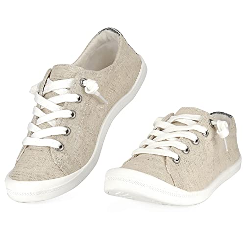Hxlber Women's Low Top Sneaker - Round Toe Comfort Casual Canvas Shoes Fashion Sneakers for Walking for Women2