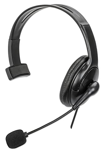 Manhattan Mono Casque USB Portable Gauche/Droite Câble de 2 m Noir