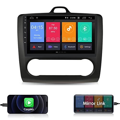 9 Pulgadas 2 DIN Android 10 Quad Core 2+32 GB Navegador GPS EstÉReo para AutomÓVil Adecuado para Ford Focus Exi En 2004-2011 Admite Bluetooth 4.0 Radio WiFi 4G Cover
